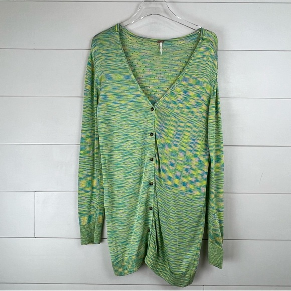 FREE PEOPLE Small Into The Night Longline Tunic Cardigan Sweater - Picture 2 of 9